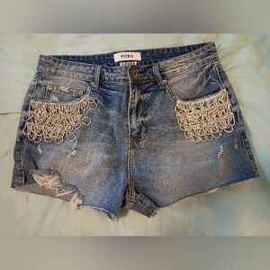 Pistola Denim Jeans W Beaded Accents Rare! Super Cute! 30 NWOT WOW 10 Bucks!?